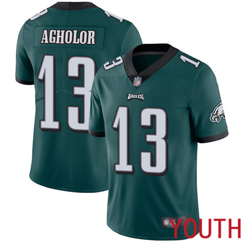 Youth Philadelphia Eagles 13 Nelson Agholor Midnight Green Team Color Vapor Untouchable NFL Jersey Limited 100th